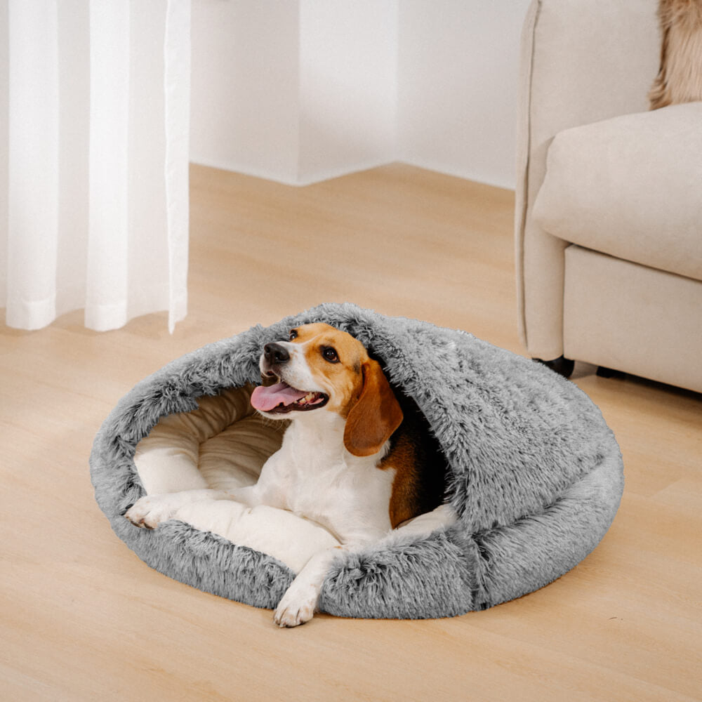 Gezellige & Veilige Halve Open Dierenbed Soft Katoenstof