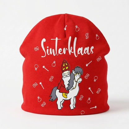Sintmutspret – Rode Muts met Sinterklaasprint op Paard