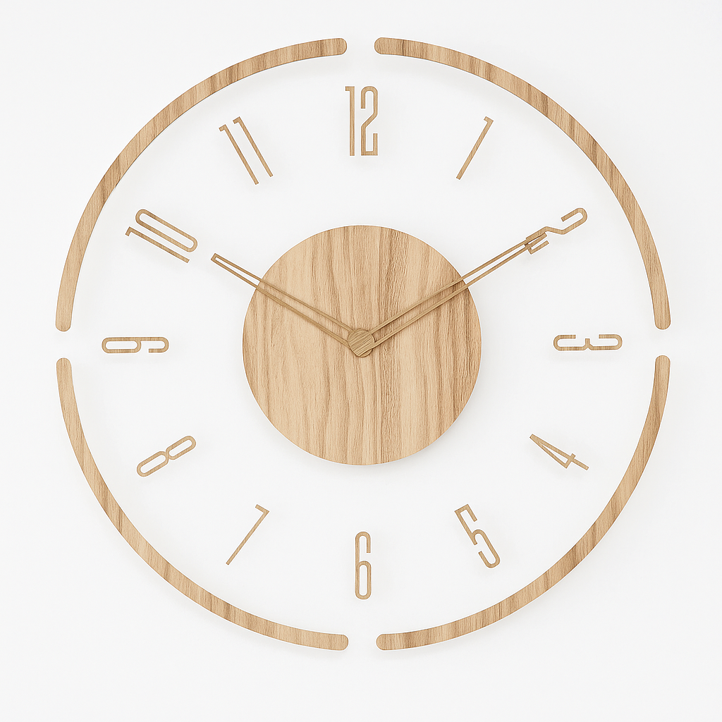 Nordisk Houten Wandklok – Tijdloze Minimalisme