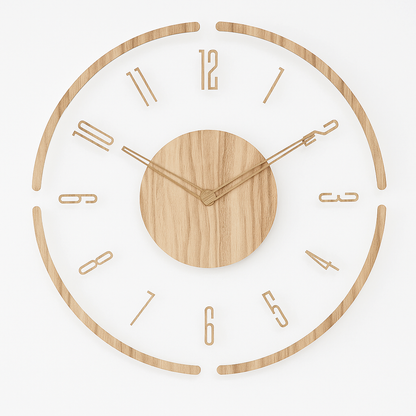 Nordisk Houten Wandklok – Tijdloze Minimalisme