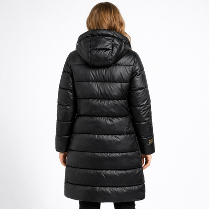 Lotte Dames Lange Winterjas met Capuchon en Ritszakken