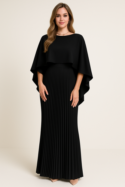 Veloura Maxi-Jurk Dames met Vleermuismouwen en Elegante Pasvorm