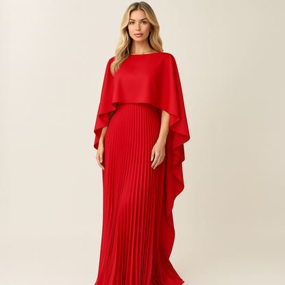 Veloura Maxi-Jurk Dames met Vleermuismouwen en Elegante Pasvorm