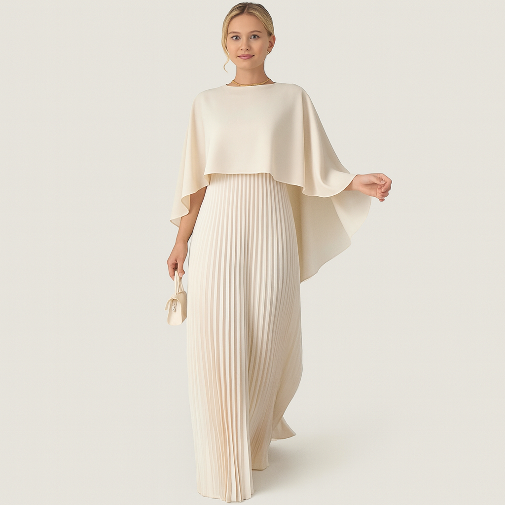 Veloura Maxi-Jurk Dames met Vleermuismouwen en Elegante Pasvorm