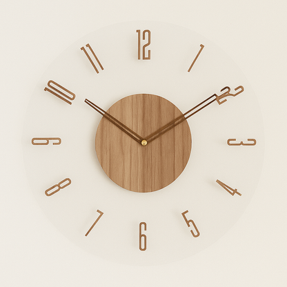 Nordisk Houten Wandklok – Tijdloze Minimalisme