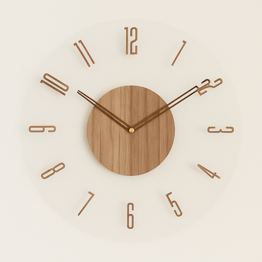 Nordisk Houten Wandklok – Tijdloze Minimalisme