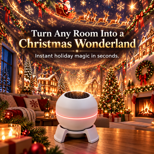 Kerstlichtprojector met bewegende sterpatronen, USB-voeding, wit