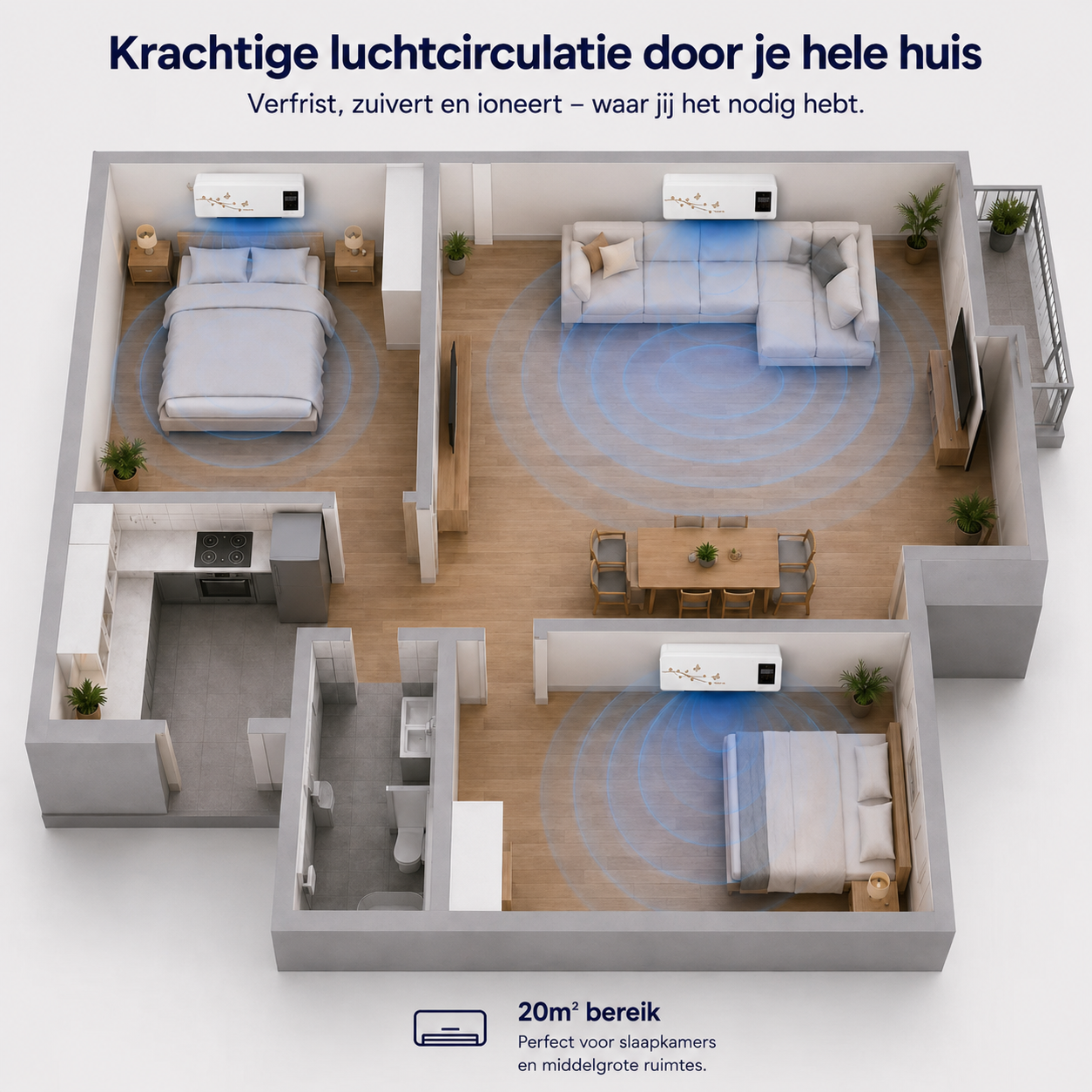 KlimaComfort Compacte Keramische Ventilatorkachel met Afstandsbediening