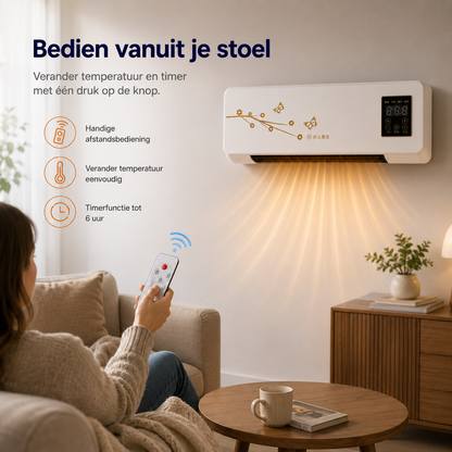 KlimaComfort Compacte Keramische Ventilatorkachel met Afstandsbediening
