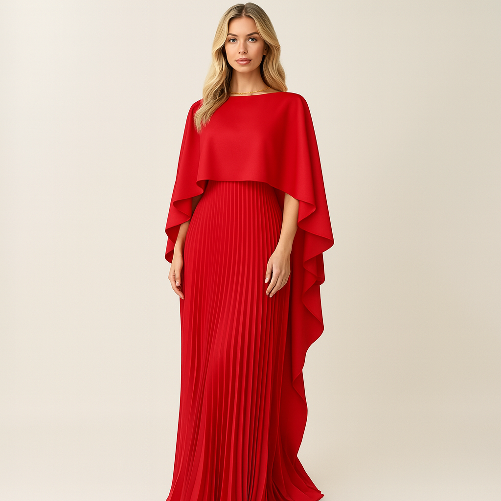 Veloura Maxi-Jurk Dames met Vleermuismouwen en Elegante Pasvorm