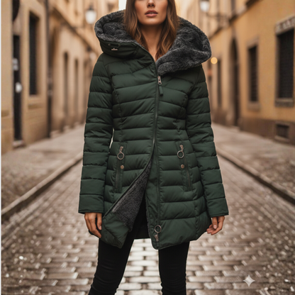 Dames Winterjas Noor – Gevoerd met Capuchon en Ritszakken