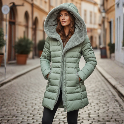 Dames Winterjas Noor – Gevoerd met Capuchon en Ritszakken
