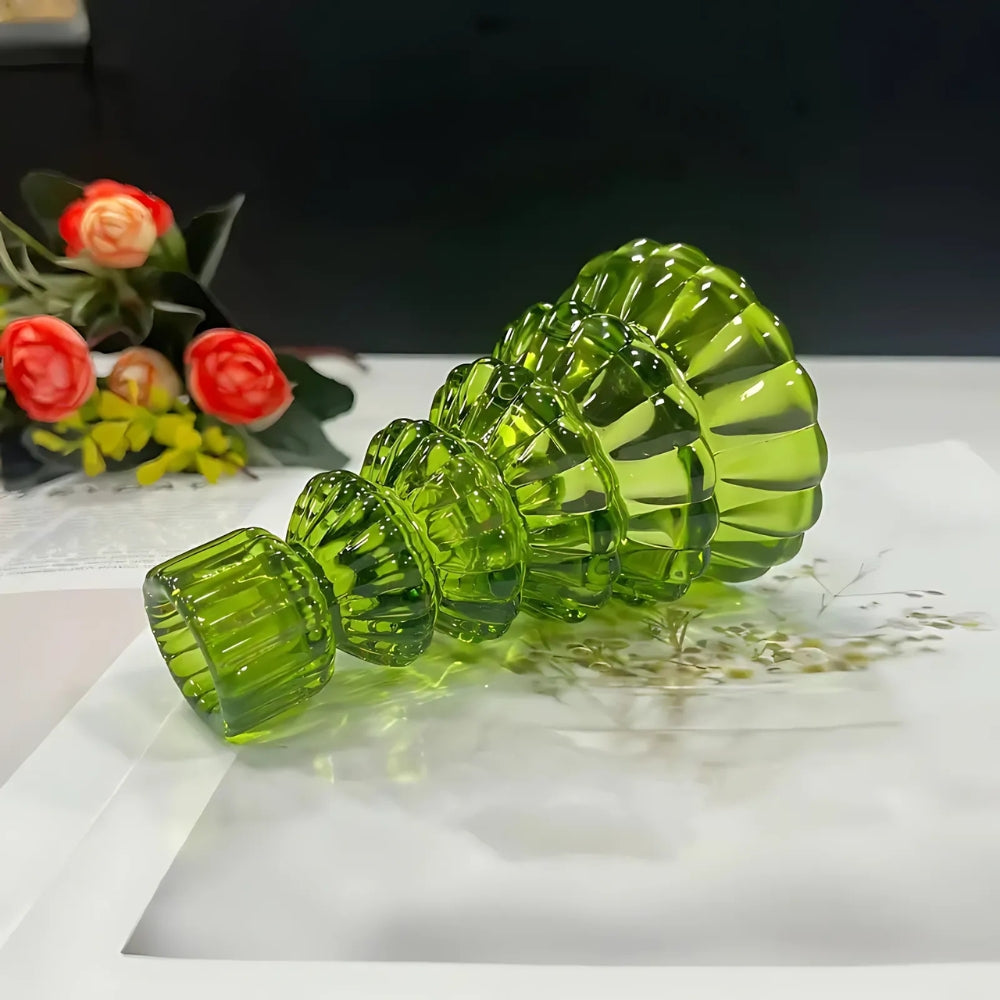 BoomGloed Glazen Kandelaren Set van 3 – Decoratieve Kandelaren