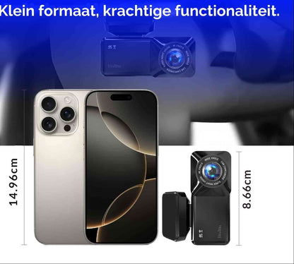 4K Auto Dashcam met WiFi GPS Voor- en Achtercamera Opname