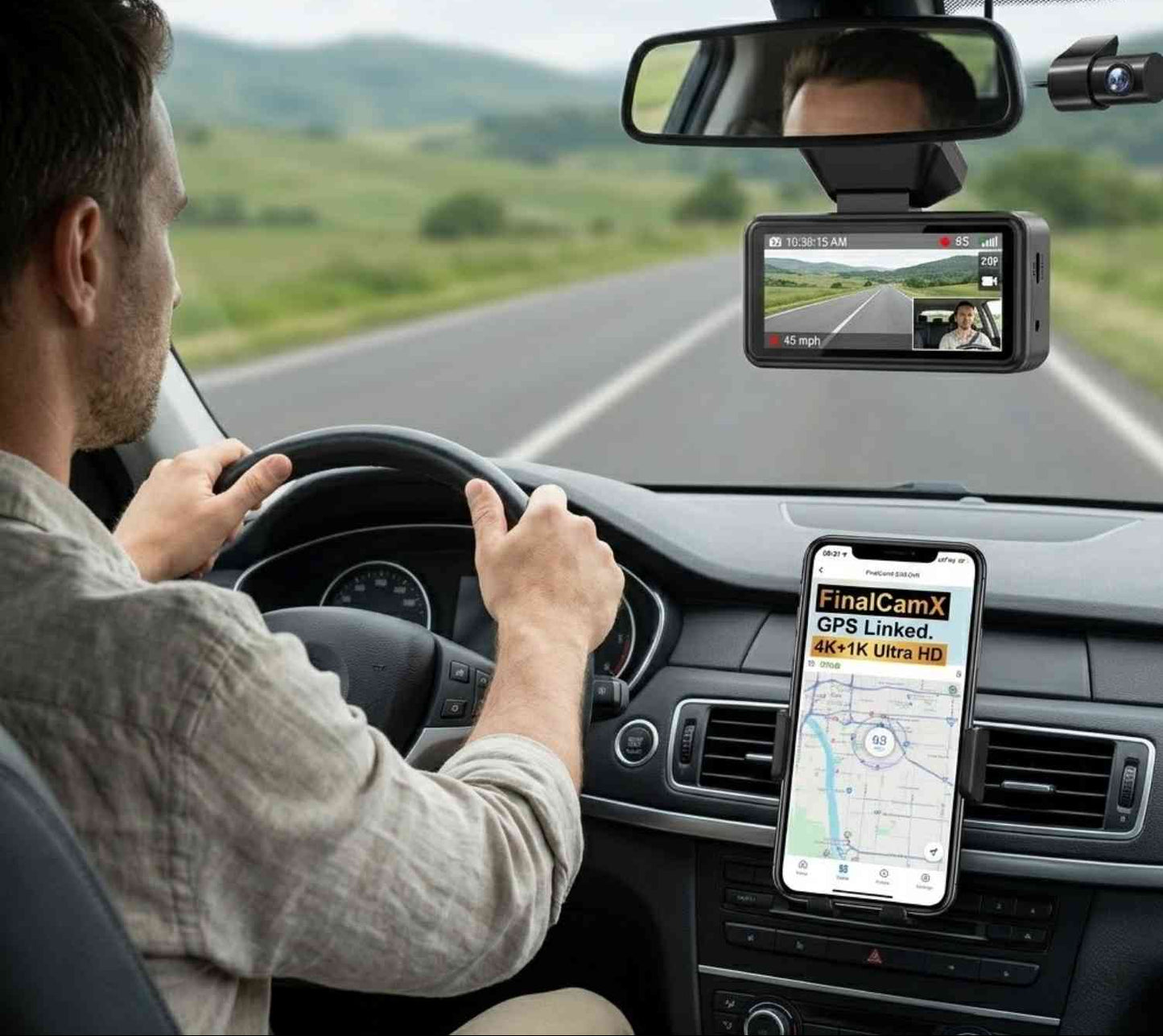 4K Auto Dashcam met WiFi GPS Voor- en Achtercamera Opname