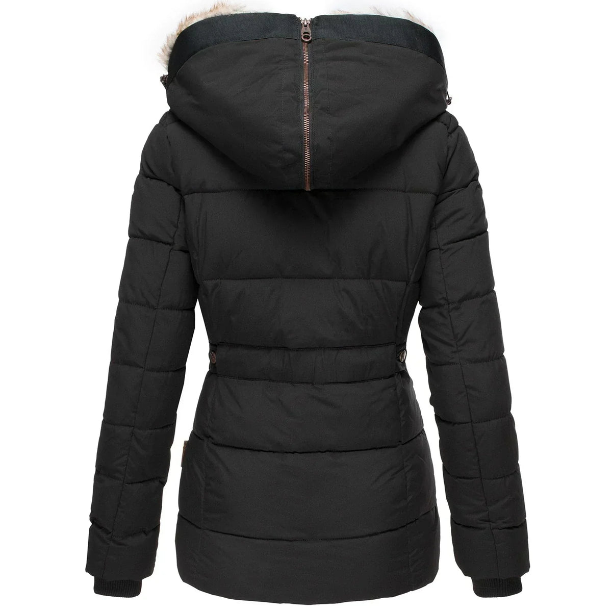 Almira Dames Winterjas Gewatteerd met Afneembare Bontkraag