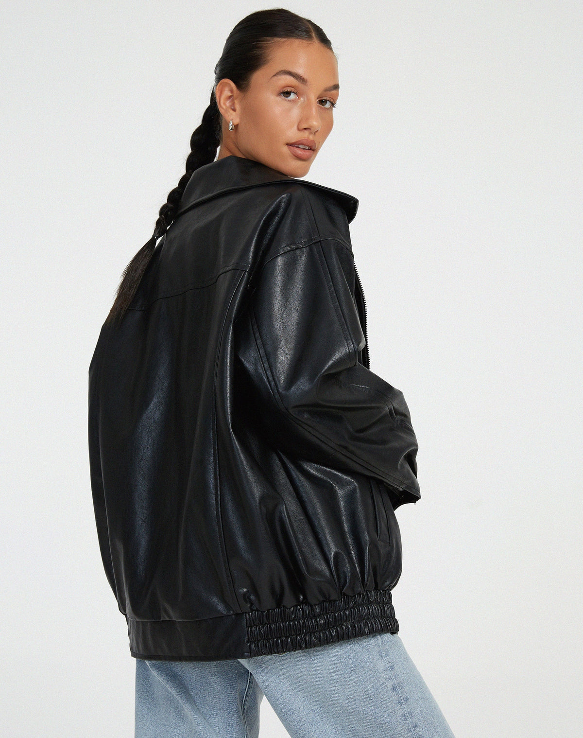 Varelia oversized damesjas van imitatieleer met rits