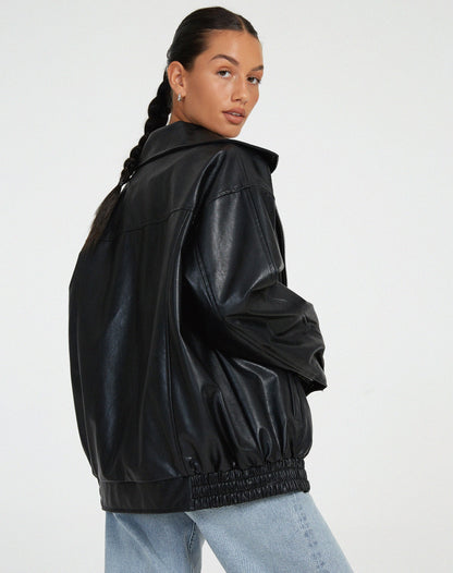 Varelia oversized damesjas van imitatieleer met rits