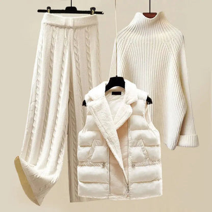Noëlle Dames Gebreid Winterset – Coltrui, Wijde Broek & Vest