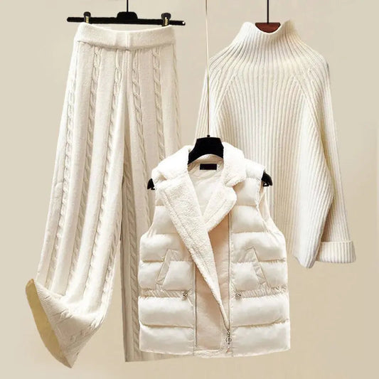 Noëlle Dames Gebreid Winterset – Coltrui, Wijde Broek & Vest