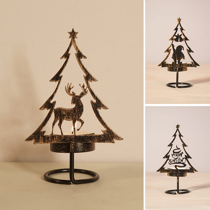 FestiveFlames - Kandelaar van ijzer in de vorm van een kerstboom