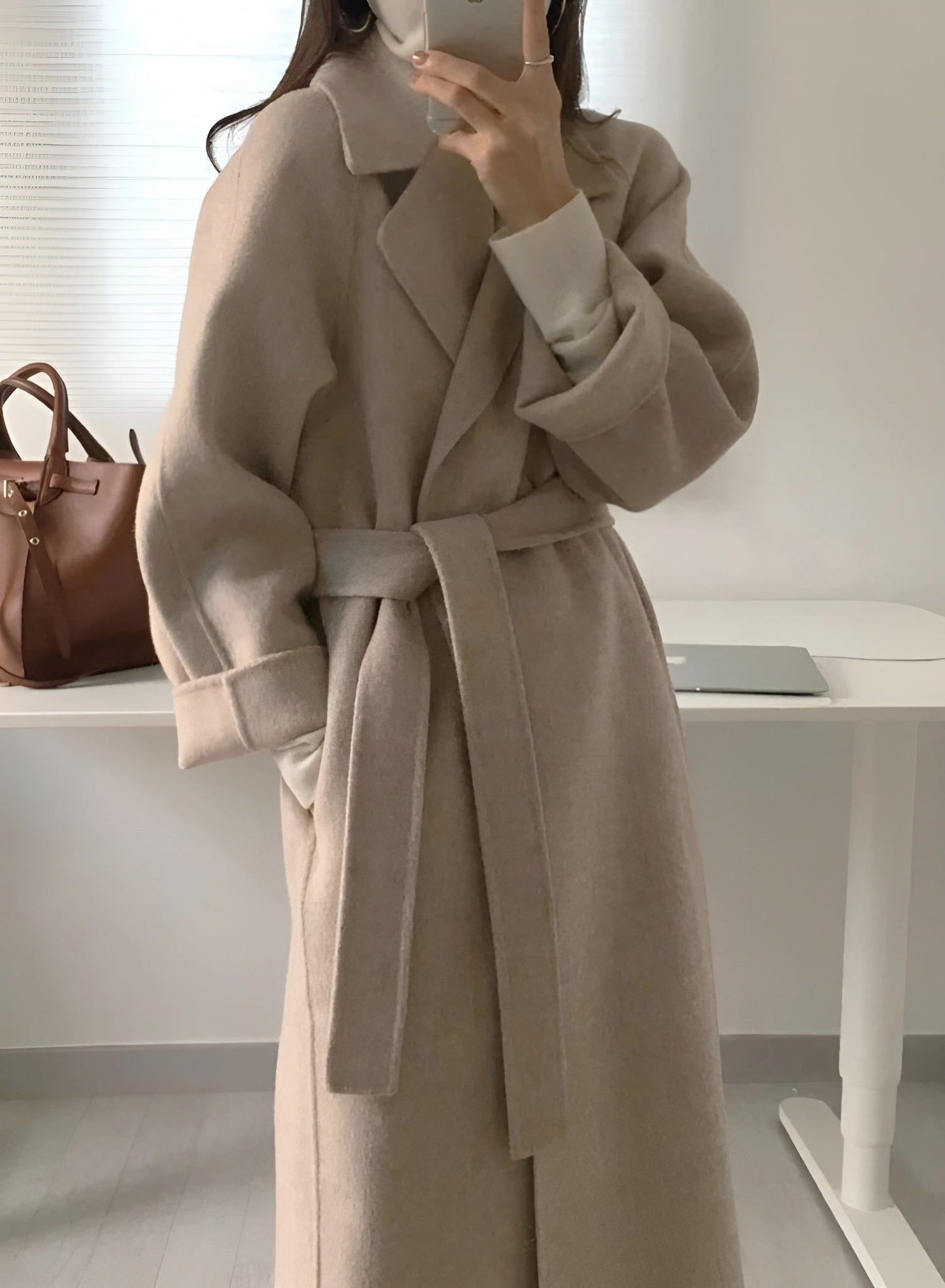 Elise Dames Manteljas van Wolblend – Tijdloos, Warm en Elegant