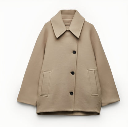 Lieke Dames Mantel – Oversized Double-Breasted Jas voor Herfst en Winter