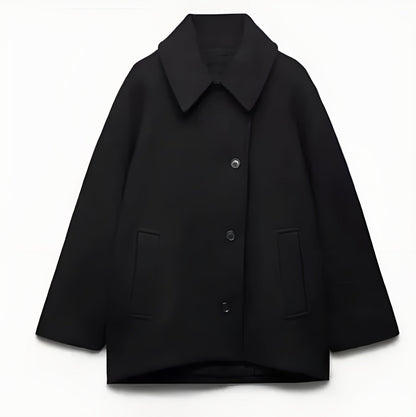 Lieke Dames Mantel – Oversized Double-Breasted Jas voor Herfst en Winter