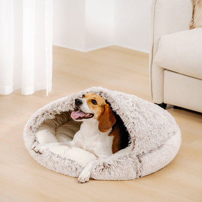 Gezellige & Veilige Halve Open Dierenbed Soft Katoenstof