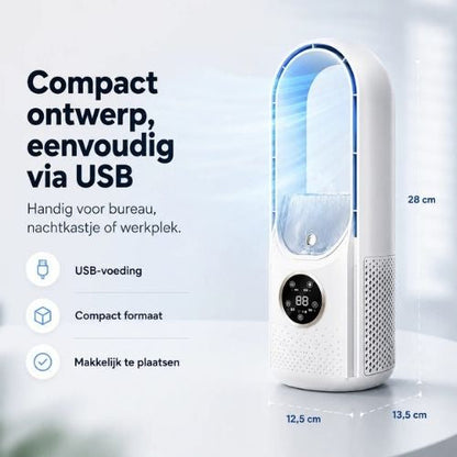 Airevo Fluisterkoel 3-in-1 Bladloze Mini Luchtkoeler Bureau