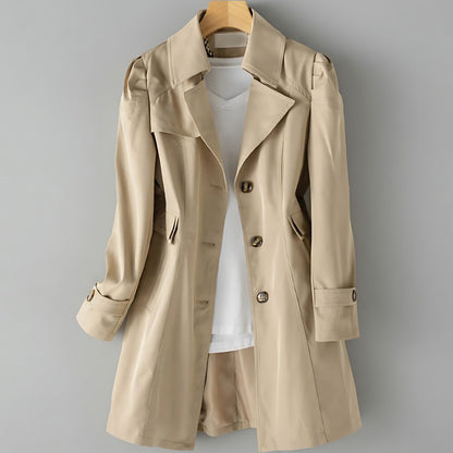 Valenna dames trenchcoat licht getailleerd met dubbele knopen