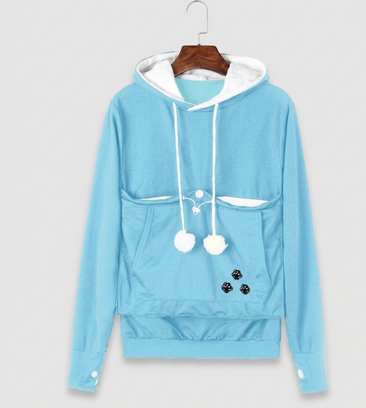 Snugora hoodie met draagbuidel voor huisdieren fleece trui
