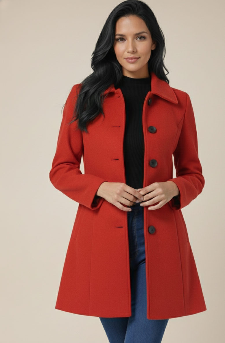 Aurora Getailleerde Damesjas met Uitlopende Zoom – Elegant & Tijdloos