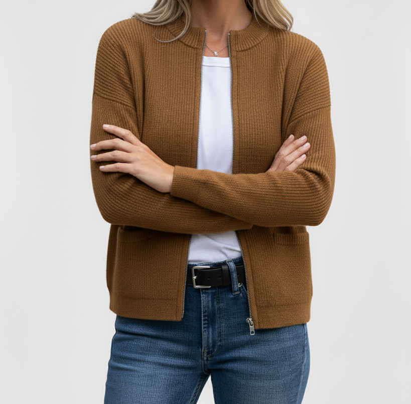 Zacht Gebreid Vest Zonnestraal – Comfortabel damesvest voor elke gelegenheid