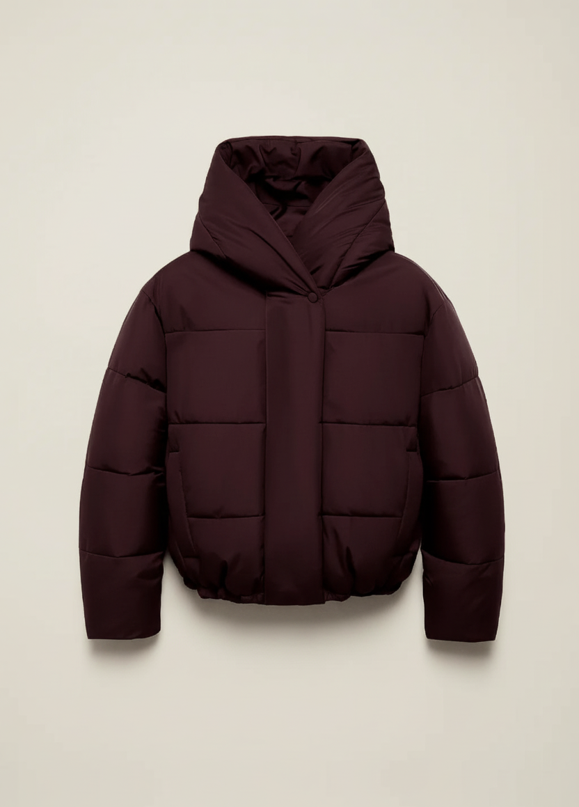 Korte Gewatteerde Damesjas met Oversized Capuchon en Comfort