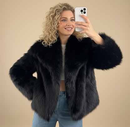 FluweelWarm Lange Faux Fur Damesjas voor Stijl en Comfort