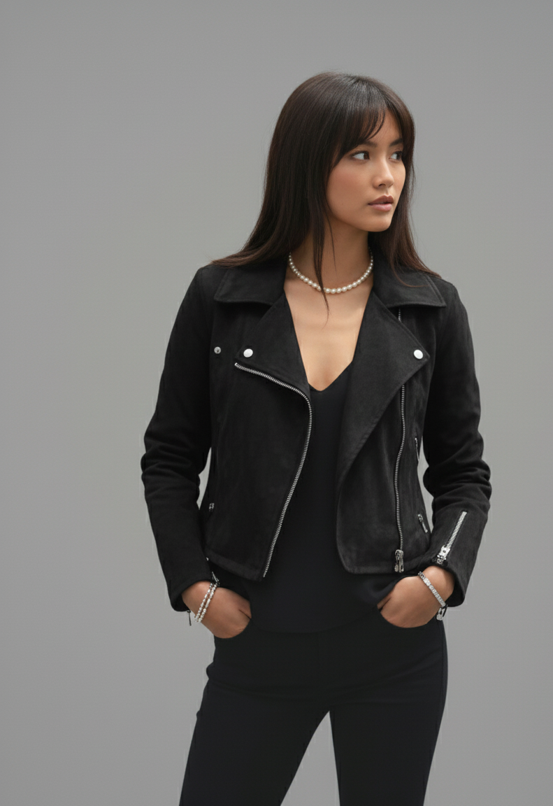 Livia Dames Bikerjas – Stoer, Chic & Veelzijdig