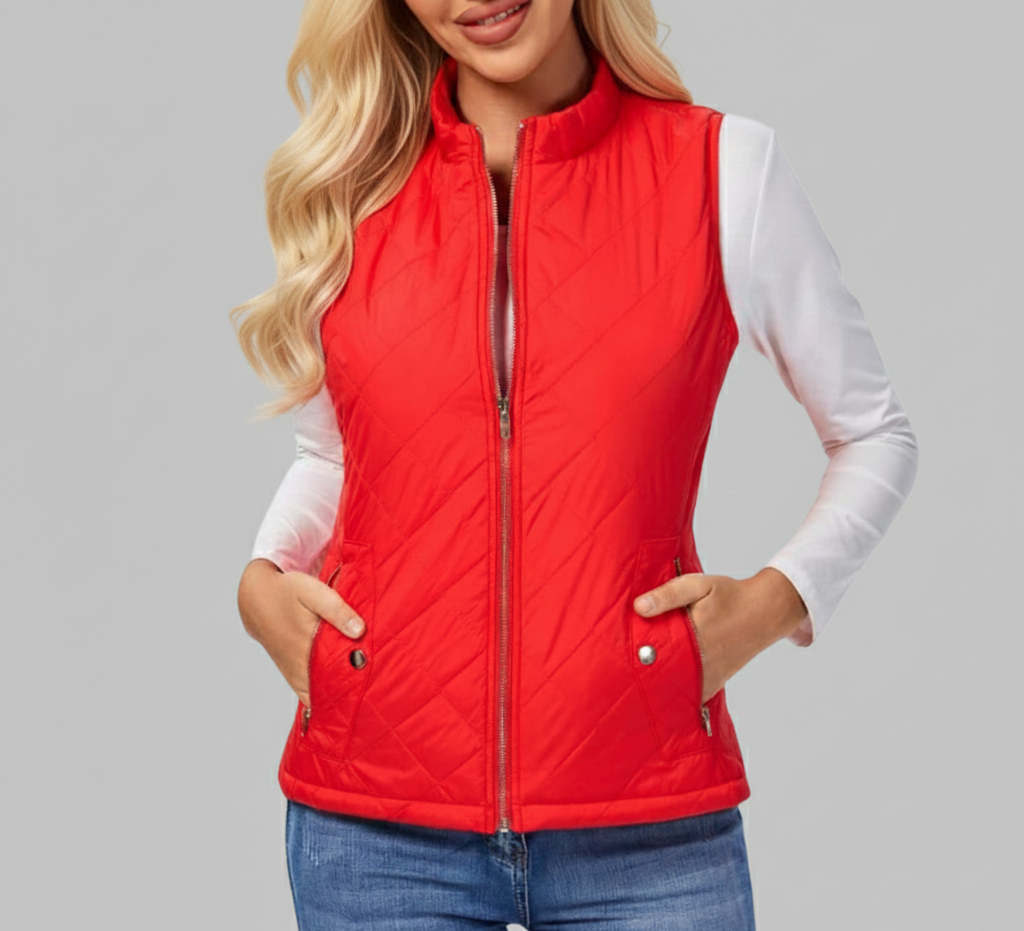 Nova Dames Gewatteerde Bodywarmer met Opstaande Kraag