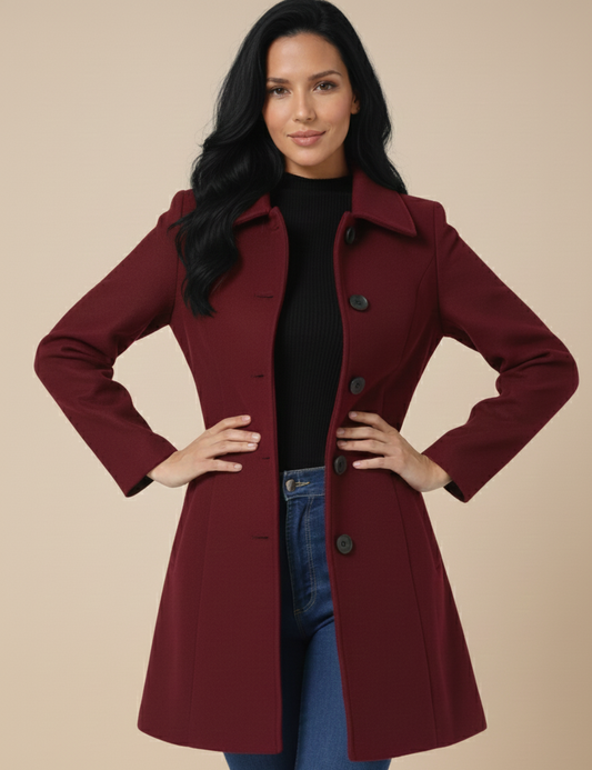 Aurora Getailleerde Damesjas met Uitlopende Zoom – Elegant & Tijdloos