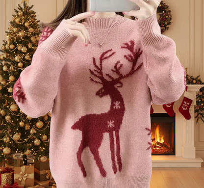 Warme Rendier Luxe-Kersttrui Dames Nordwinter Knit