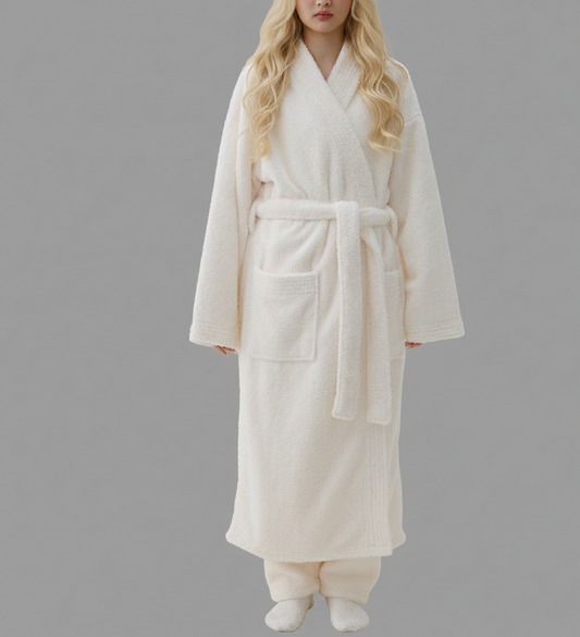 CozyKim Dames Badjas van Dikke Fleece – Warm en Luxe Comfort