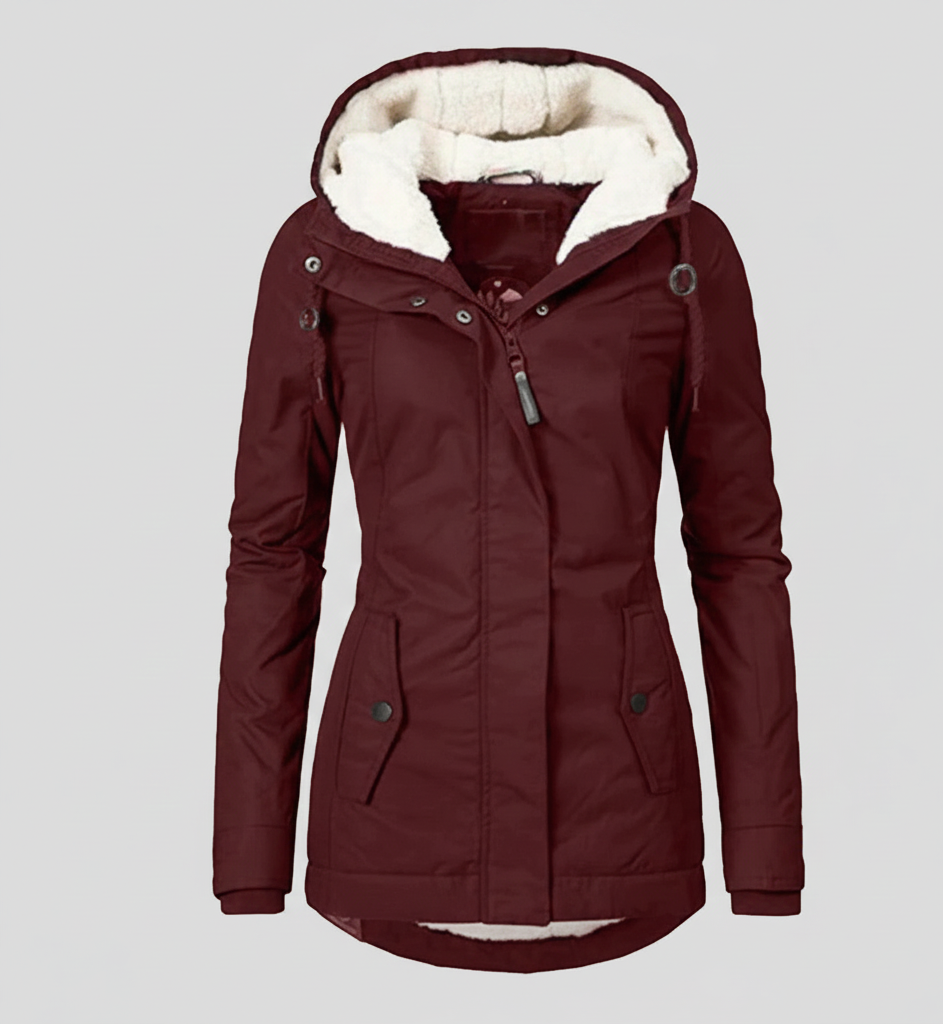 Nordica Dames Winterjas – Warme Fleecevoering en Capuchon