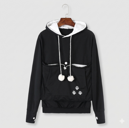 Snugora hoodie met draagbuidel voor huisdieren fleece trui