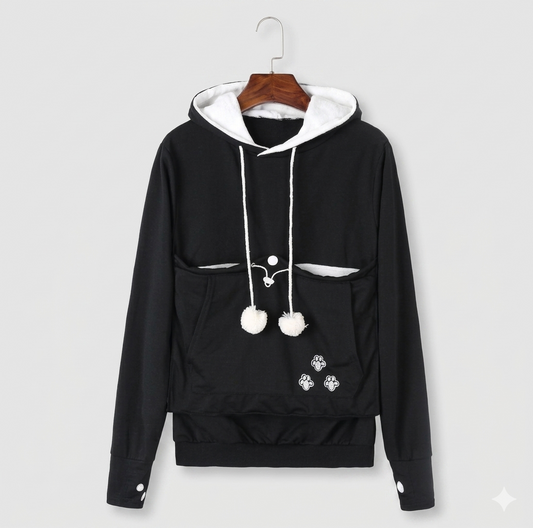 Snugora hoodie met draagbuidel voor huisdieren fleece trui