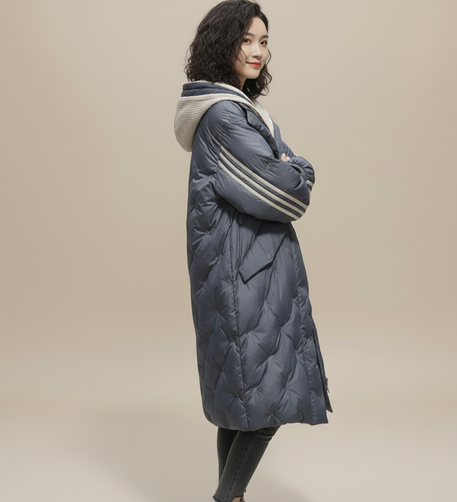 NoorWinter Lange Damesjas met Premium Vulling en Slank Silhouet