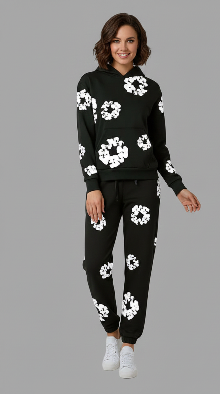 Bloemenmotief Trainingspak voor Dames met Comfortabele Pasvorm