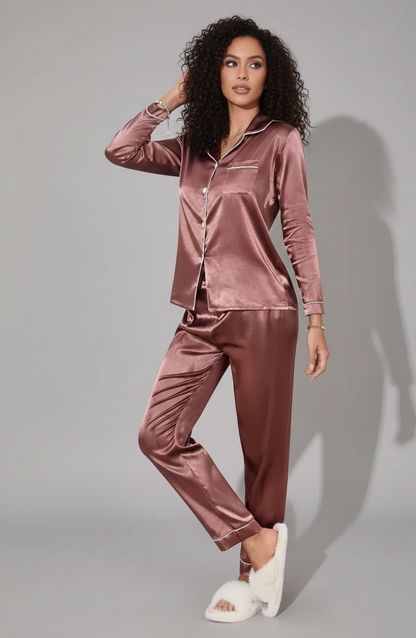 Tove™ Luxe Satijnen Damespyjama Set – Elegant & Comfortabel