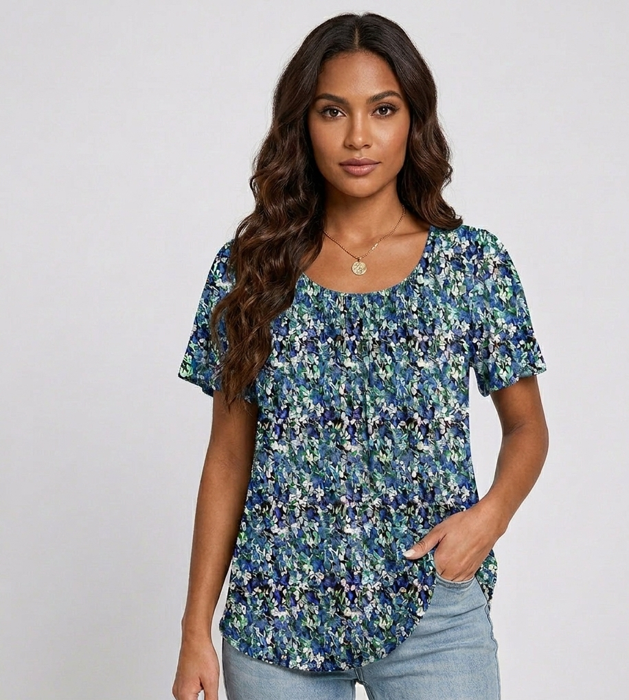 Nova Casual Dames T-Shirt met Losse Pasvorm en Ronde Hals