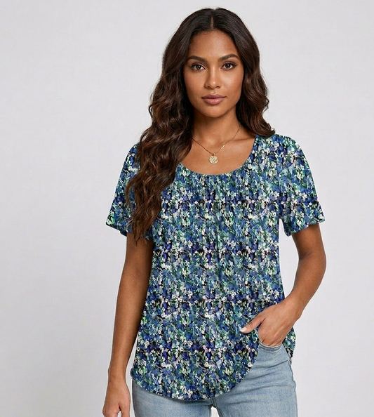 Nova Casual Dames T-Shirt met Losse Pasvorm en Ronde Hals