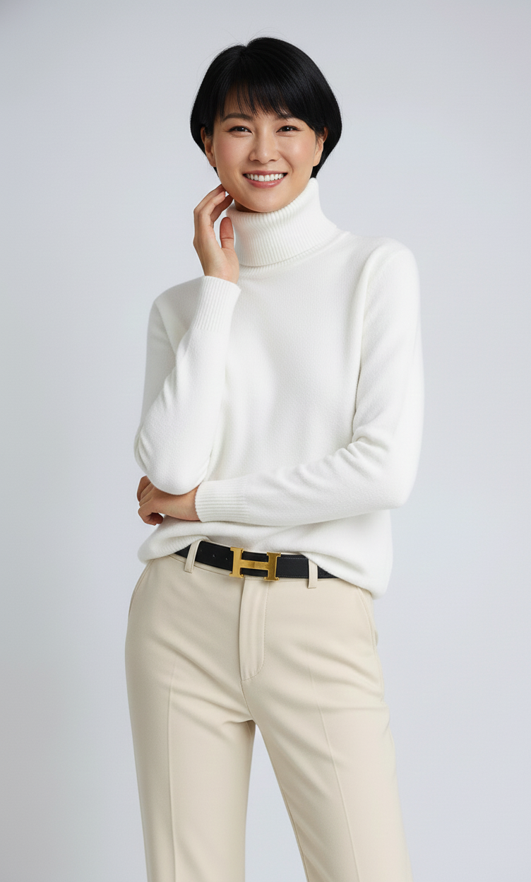 Warme KnitCol Damestrui met Hoge Hals – Zachte Gebreide Wintertrui